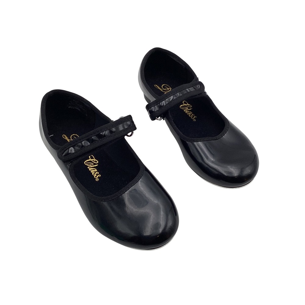Dance Class MJ101 Black Patent Mary Jane Tap Shoes Girls Size 13